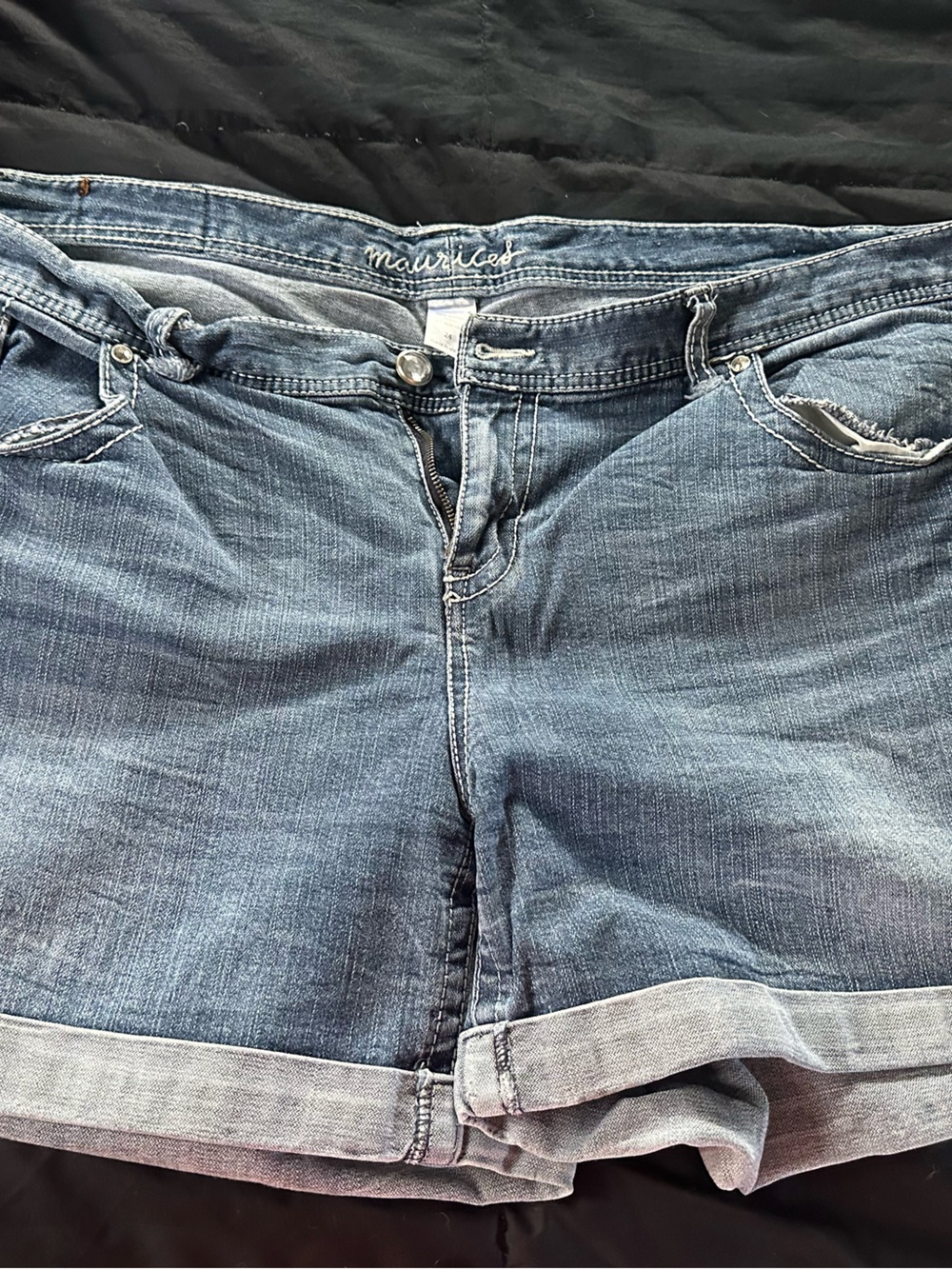 Maurices Light Blue Rolled-Hem Denim Shorts
